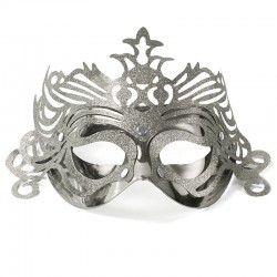 Sølv maskerade maske med pynt