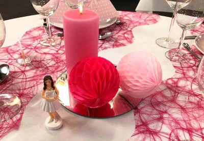 Pink borddækning konfirmation I Køb bordpynten hos Dreamshop